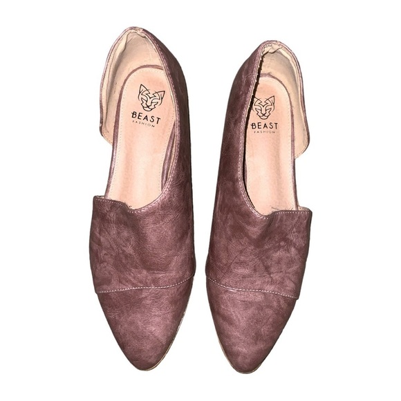 Beast Fashion Carter Buckle Blush Mauve Slip On Cutout Flat Loafer Bootie Vegan - Picture 4 of 10